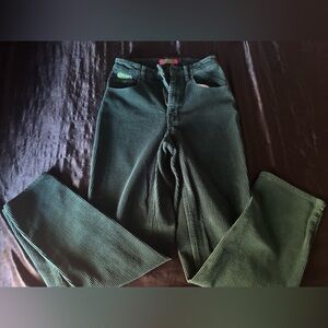 Dark Green Corduroy High-Rise Jeans